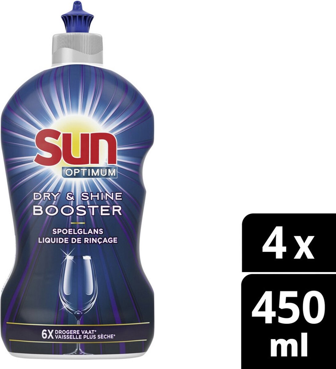 Sun Dry & Shine Liquide de rinçage lave-vaisselle Booster - 4 x