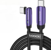 Câble Toocki USB-C 2.0 - Chargement Ultra Fast - USB-C vers USB-C - 100 W - Rotatif à 180 degrés - 1 mètre - Apple MacBook/iPad, Samsung Galaxy/Note, OnePlus - Jusqu'à 8 Keer plus rapide - Nylon