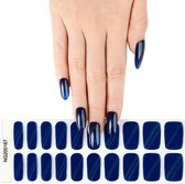Gel Nail Wraps – Gel Nagel Wraps – Gel Nail Stickers – Gel Nagel Folie - UV lamp - Glitter Stripe Dark Blue