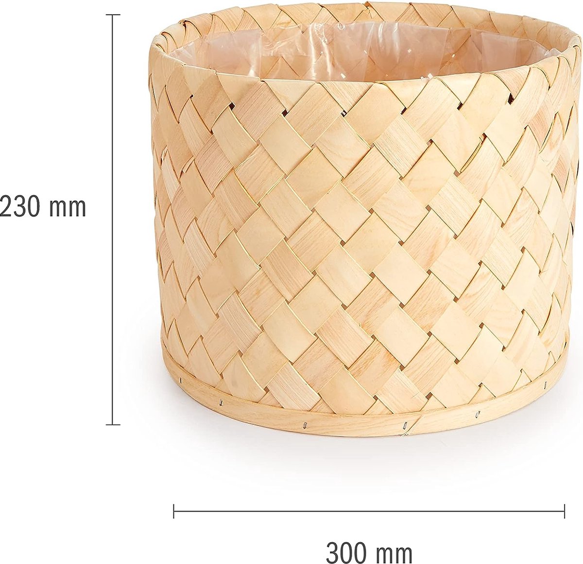 Paco Home Bloempot Sierbloempot Bloemenbak Binnenkant Plantenpot Set Mand Gevlochten Hout natuurlijk
