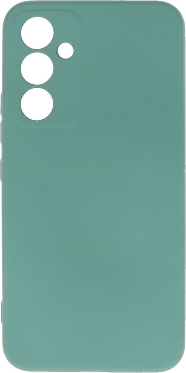 Camera bescherming Siliconen back cover hoesje met zachte microvezelvoering - Geschikt voor Samsung Galaxy A54 - Groen