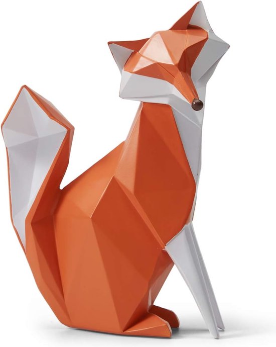 Deco vos sculptuur figuren Fox standbeeld dier kunst polyhars cadeau 20cm