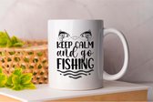 Mok Keep Calm and go Fishing - FishingLife - Gift - Cadeau - Fisherman - CatchOfTheDay - FishingTrip - Haarverzorging - Haarstyling - Kapper