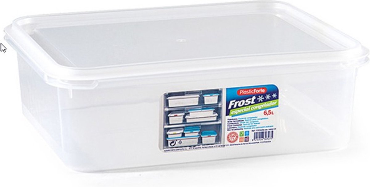PlasticForte Vershoudbakje vriezer en magnetron - 6500 ml - kunststof - voedsel - 32 x 26 x 10 cm - Luchtdicht