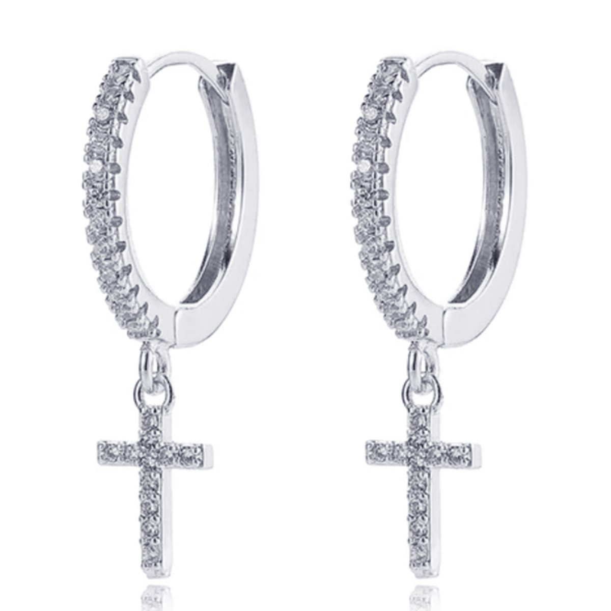 LGT JWLS Oorringen met Kruis Hanger - Cross Silver