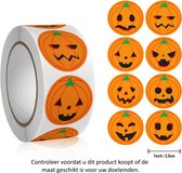 Rol met 500 Pompoen stickers - 2.5 cm diameter - Halloween Pumpkin - Griezelen - Decoratie - Versiering - Verjaardag
