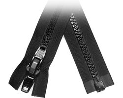 YKK - Rits Bloktand - Deelbaar - 10mm - Zwart 1,5 m - Kunstof Rits