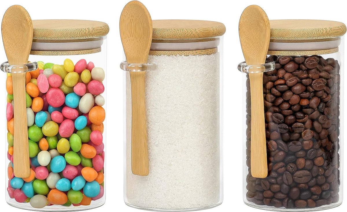QQRR Voorraaddozen voor de keuken, 10 stuks, voorraadpotten, met deksel, voor het