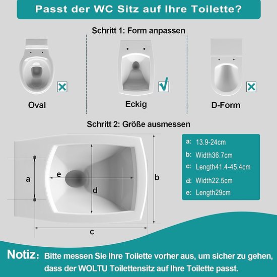 WOLTU WS2584 WC bril PP toilethoes met met geïntegreerd kinderzitje,Toiletbril WC deksel hoes met Quick release systeem en softclose,Wit