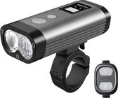 Phare de vélo Ravemen PR2000 rechargeable par USB DuaLens HiLo Beam avec écran, télécommande sans fil et fonction Power Bank – 2000 lumens