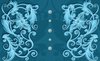 Fotobehang - Vlies Behang - Luxe Turquoise Bloemen Patroon - 208 x 146 cm