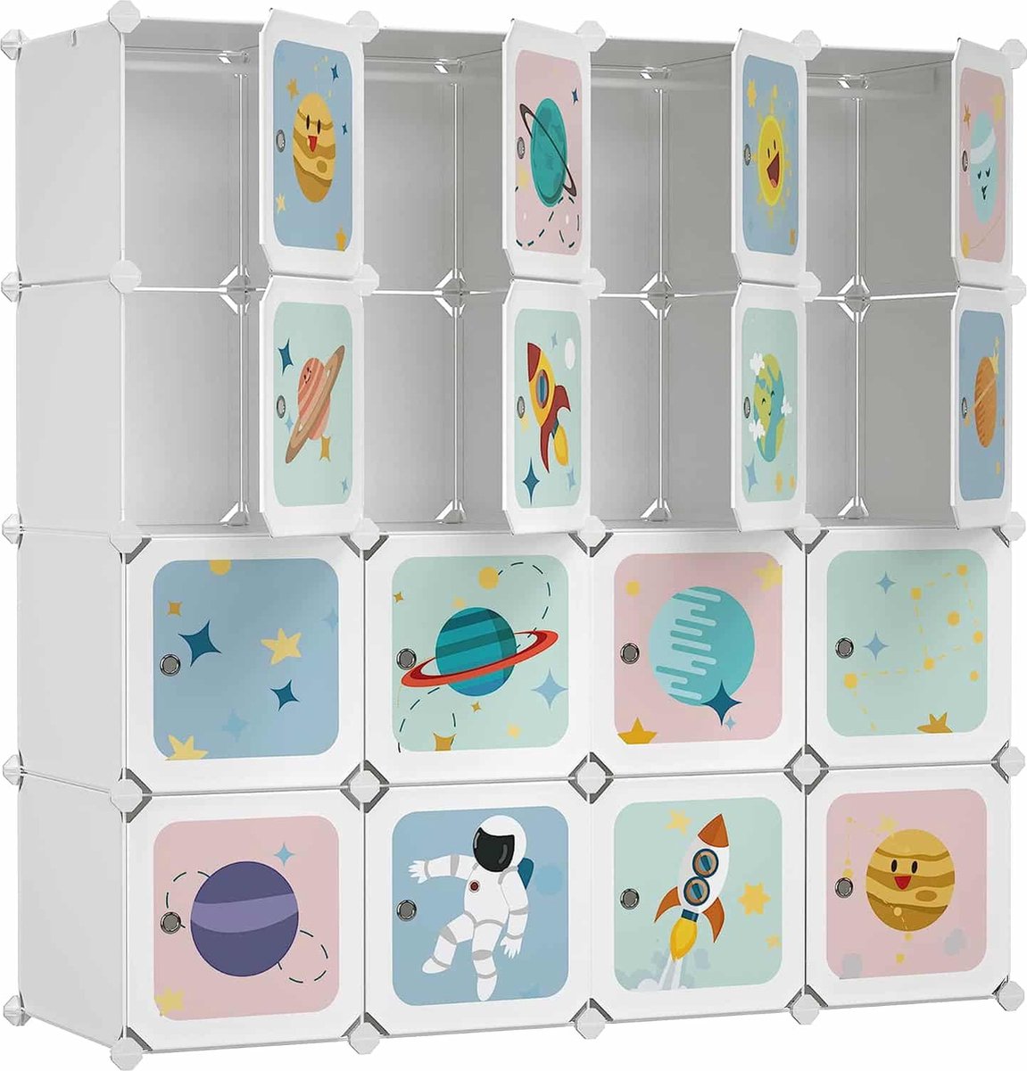 Armoire Enfant Modulable Rangement Penderie Placard Organisateur Plastique  Vêtements Enfan Enfants 12 Cubes Bleu