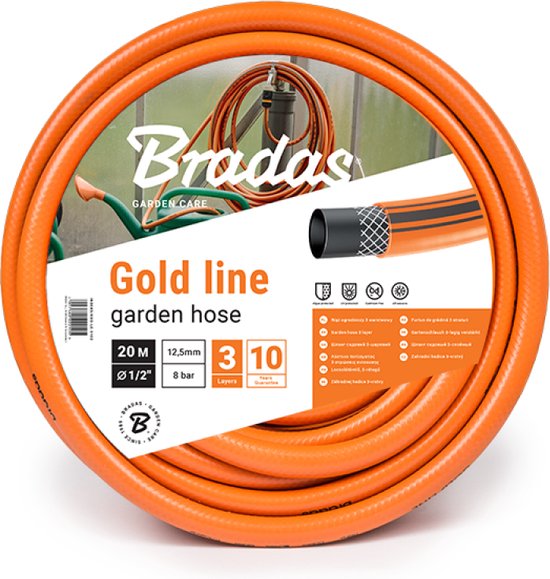 Bradas Tuinslang GOLD LINE 50M 1/2" - 13mm - Half duims - Drielaags