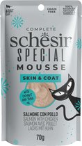 12x Schesir Special Cat Mousse Skin & Coat Zalm & Kip 70 gr
