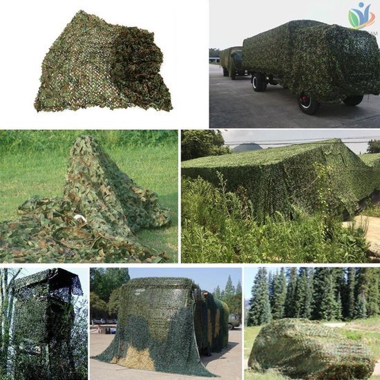 6x3 meter camouflage net groen van Vasquez — afbeelding 5