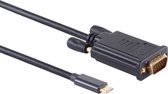 Powteq Premium - 1 meter - USB C naar VGA kabel - 1080p 60 Hz - Gold-plated - Alt mode USB C