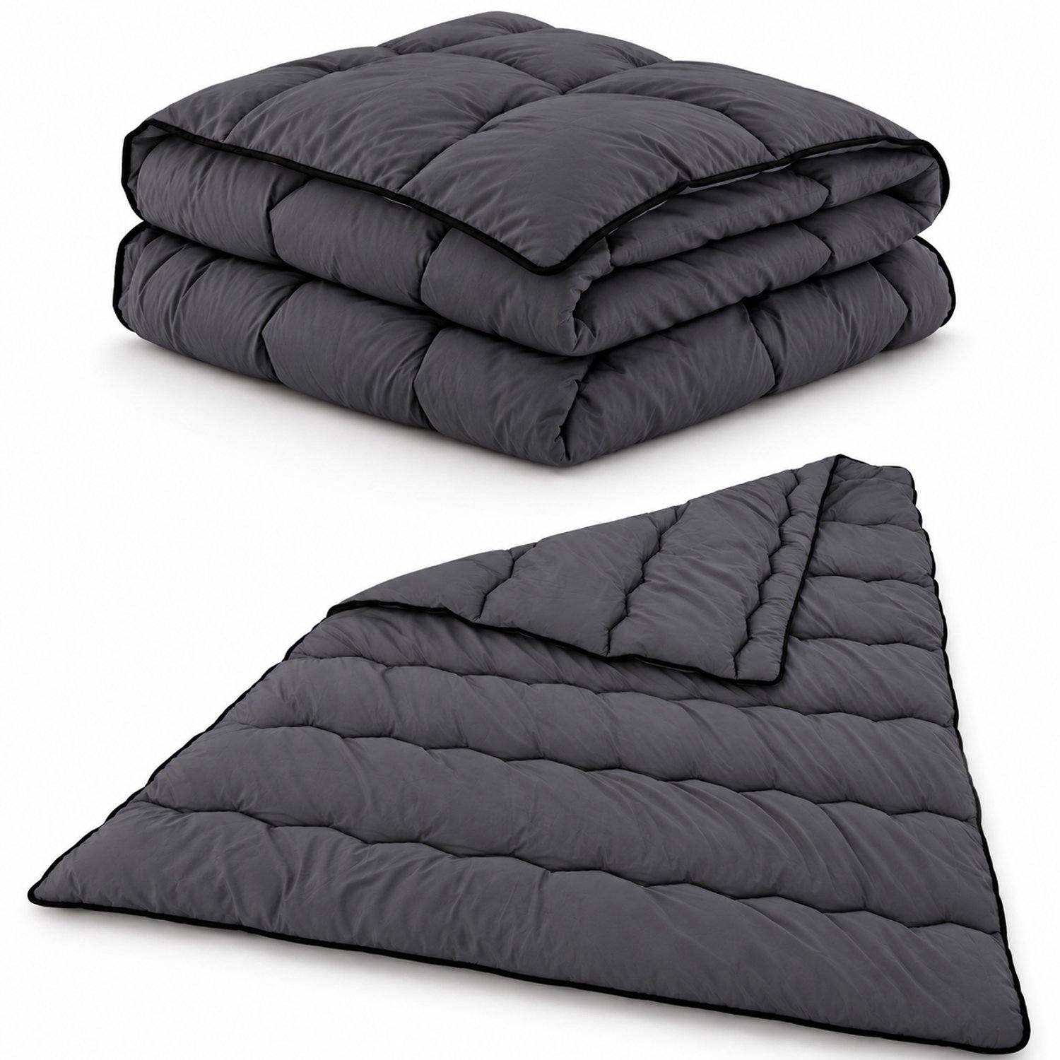 Stamotex Wasbaar Dekbed zonder overtrek - Antraciet Grijs 140 x 200 cm - Hoeslaoos dekbed met vaste overtrek– All Season Enkel dekbed – Anti-allergisch – Wasbaar op 60°C - Onderhoudsvriendelijk - 1 persoons dekbed