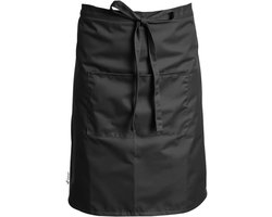 Viamart® Premium Line Horeca Sloof Zwart - Wasbaar op 60° - Horecakwaliteit 230 g/m² - Dubbel Gestikte Zakken - 70 x 50 cm - Bistroschort & Heupschort - Unisex
