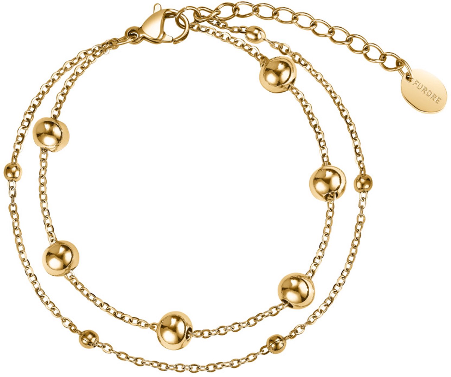 Furore - Dames Armband Spheres - Goud - Lengte 17 tot 21 cm