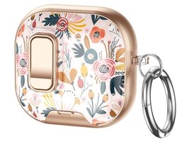 Telestore - hoesje geschikt voor AirPods 5 en AirPods 4 - Hard case cover - wit roze goud bloemen - TPU hoesje Beschermhoes - AirPods 5 en 4 Cover - AirPods 5 / 4 hoesje - Geschikt voor Apple AirPods 5 en AirPods 4