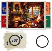 Bailanta® Draaibare Puzzeltafel – Houten Puzzelbord met 4 Lades - 1000 Stukjes – 360° Draaibaar – Inclusief Beschermvel - Puzzelplaat