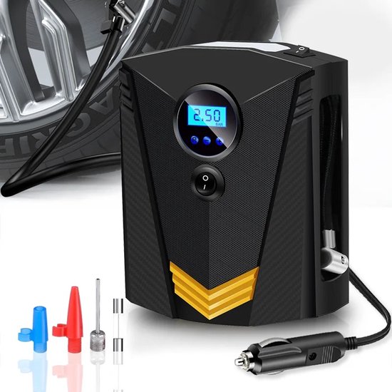 Zerova Draadloze Elektrische Bandenpomp - Digitaal Display - Automatische Stopfunctie - Luchtcompressor- 150 PSI - 35L/min - Zwart — afbeelding 3