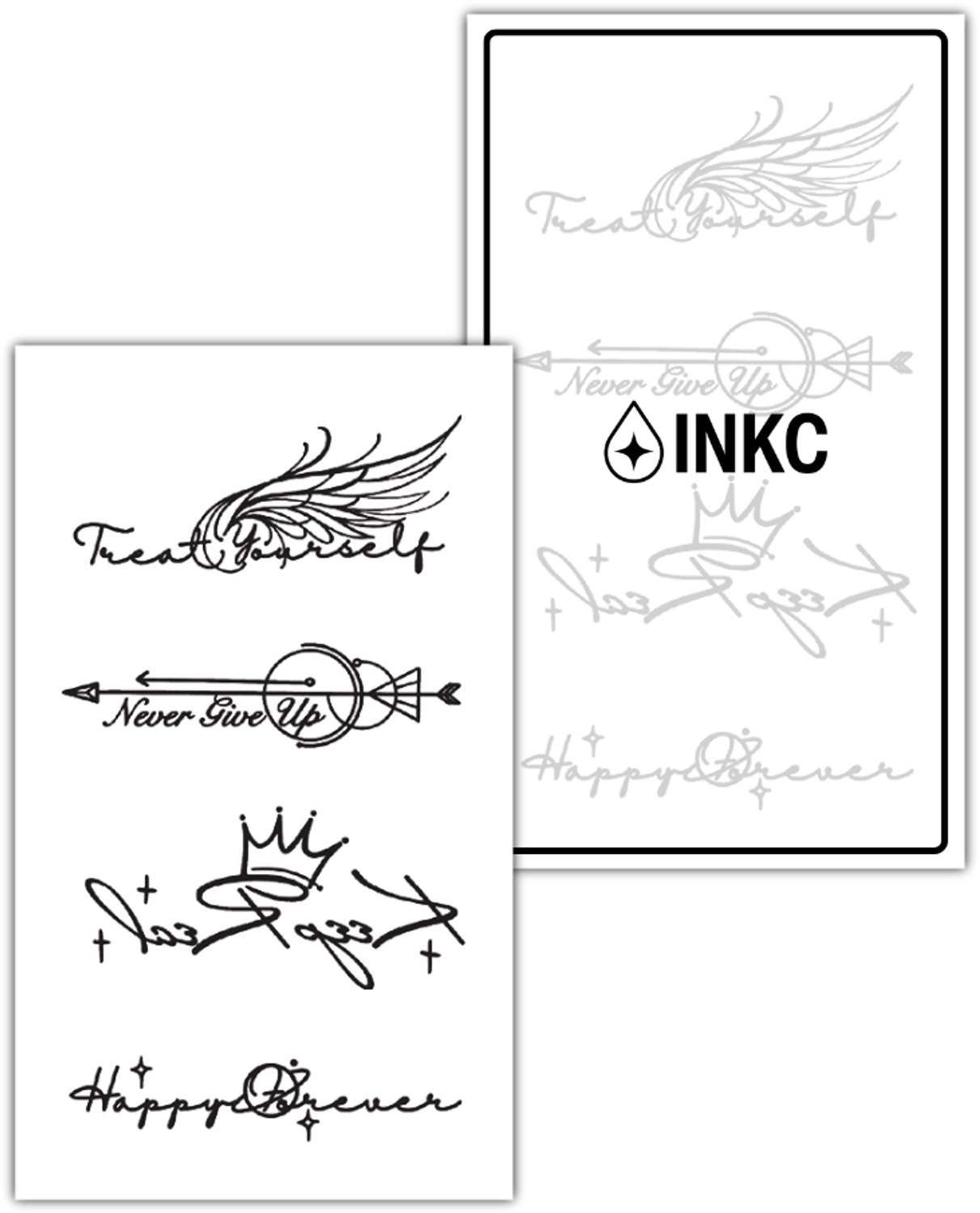 INKC - Tijdelijke Tattoo - Quote Set - Nep Tattoo - Plak Tattoos - Blijft tot 2 weken - 7 x 12cm