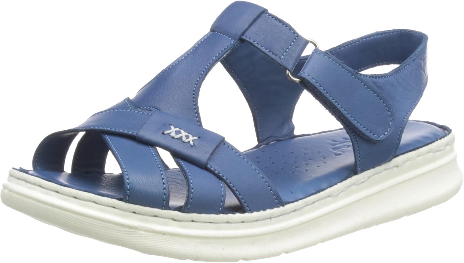 Andrea Conti Dames Sandalen 1773600 Leer & Klittenband Jeans Kleur