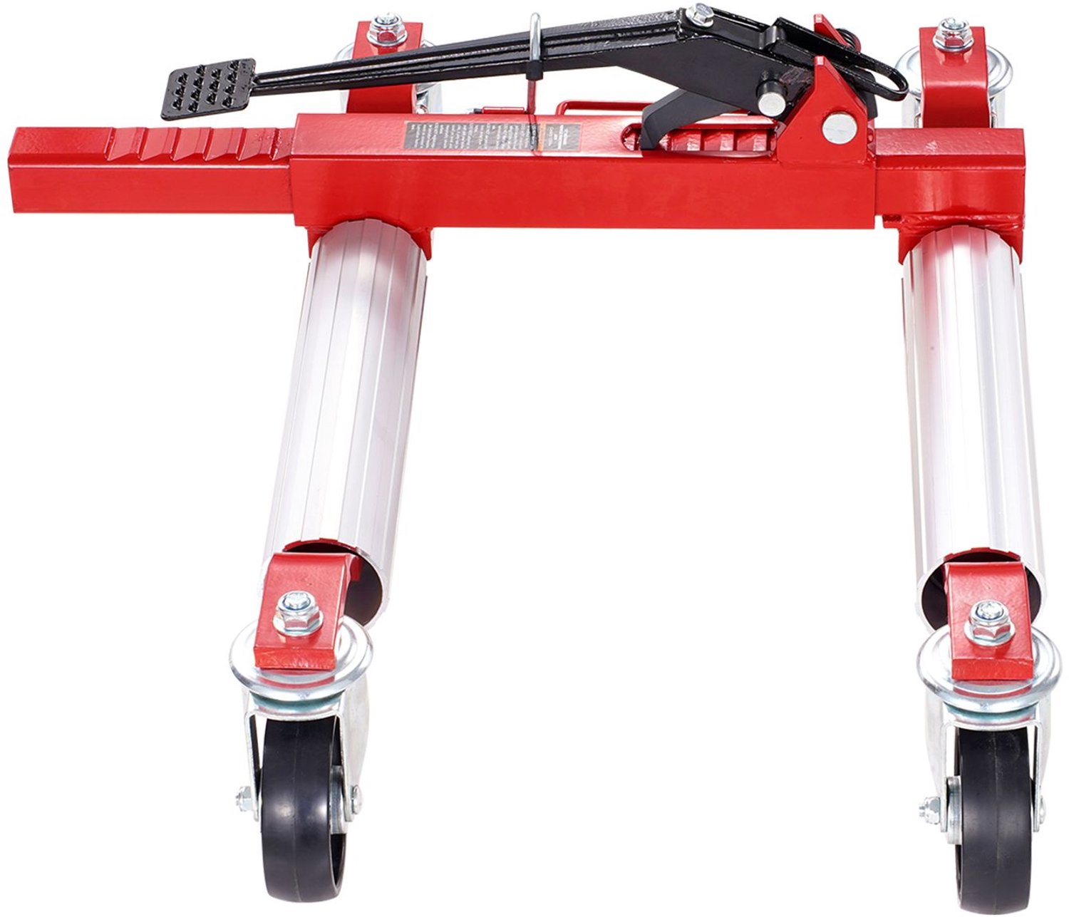Autodolly met wielen- maximale draagcapaciteit 1500 lbs (ca. 680 kg)- autolift met 360° draaibare wielen- zware wielklem met ratelmechanisme voor het positioneren van voertuigen- autoreparaties en verplaatsingen- set van 2