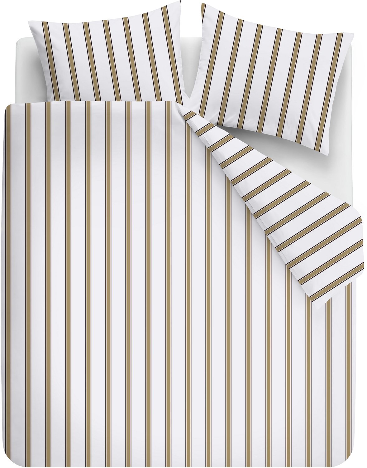 Vtwonen Fun Stripe dekbedovertrek - Lits-Jumeaux XL - 260 x 220 cm - Zand