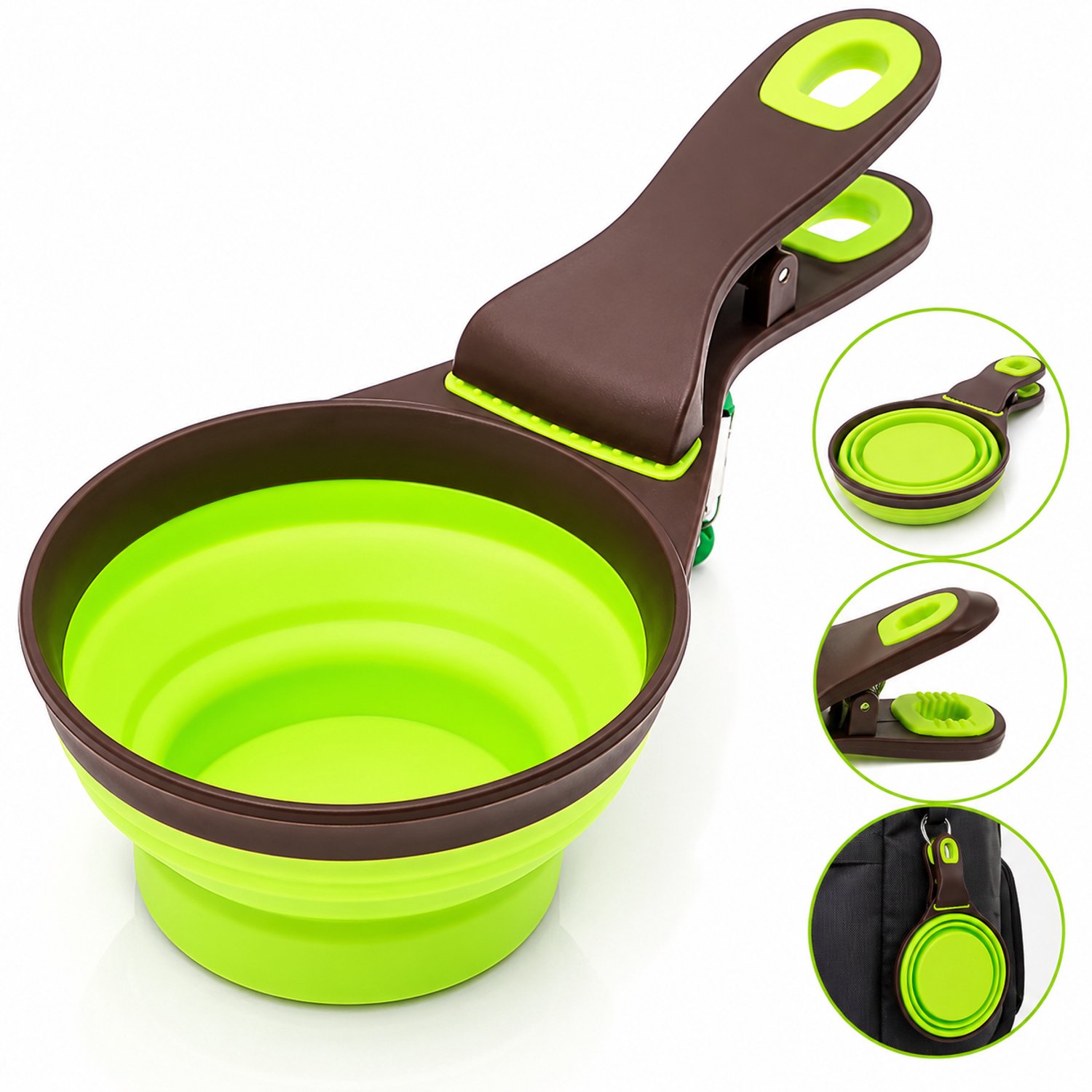 Nina's Giftshop® Opvouwbare Siliconen Voerschep voor Hond & Kat - Reisvoerbak met Clip - 473 ml