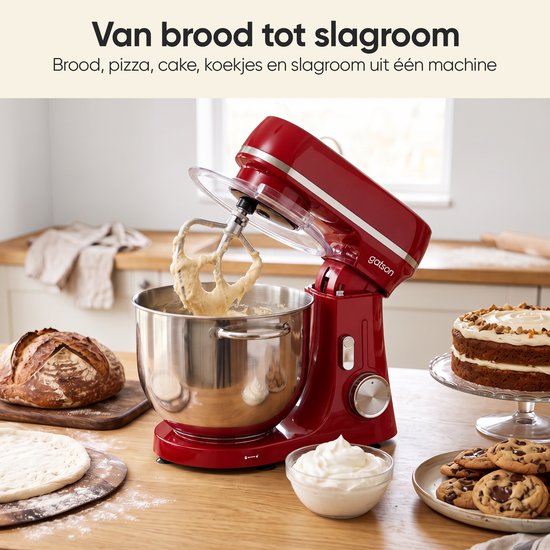 Gatson 2000W Keukenmachine - 6L Mengkom - Dubbele Handvat - Keukenrobot - Keukenmixer - Foodprocessor van Gatson — afbeelding 2