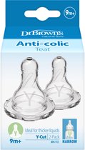 Dr. Brown's Options+ Flesspeen - Y-speen - Smalle halsfles - 2 stuks
