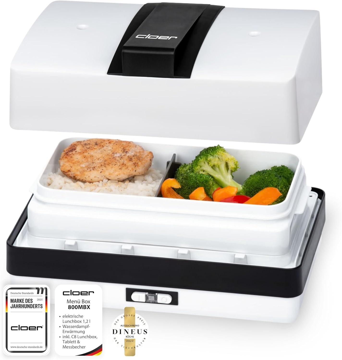 Cloer 800MBX Menu Box: Warm Eten met Stoom - 1.2L