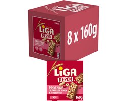 LIGA Proteïne Repen Cranberry & Noten 8 x 160g (5 x 32g) - Eiwitten - Eiwitrepen - Protein - Tussendoortjes - Sport - Cadeau - Notenrepen
