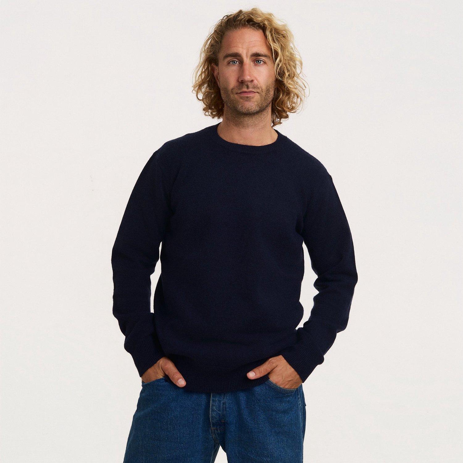 Gareth & Lucas - Knitted Sweater Navy - S - Zachte en Warme Gebreide Trui - Heren - Wintersport