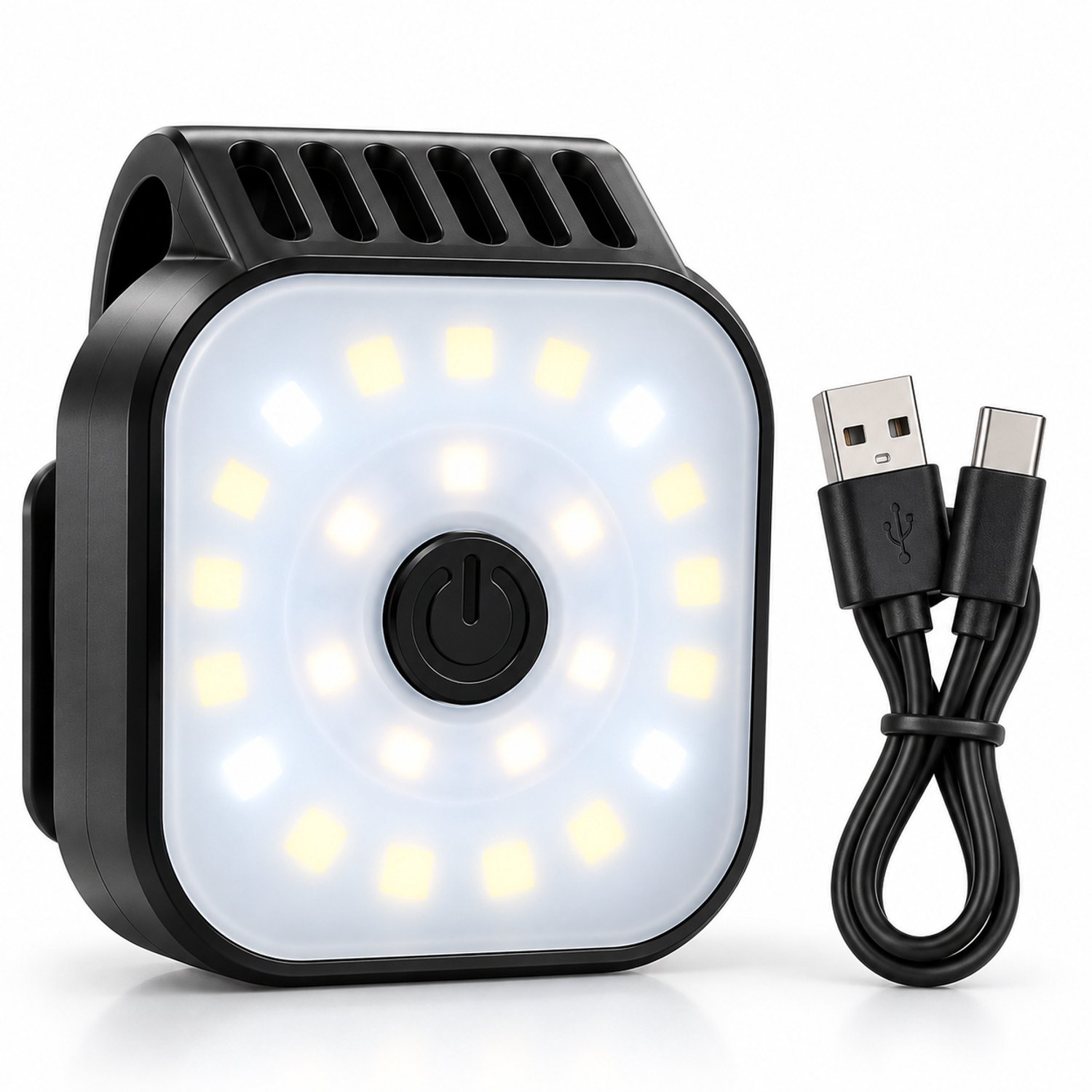 InVincer® LED Clip Hardloop Verlichting – Oplaadbaar USB-C – Wit + Rood/Groen – Regenbestendig IPX4 – Hardlooplampje & Wandelverlichting