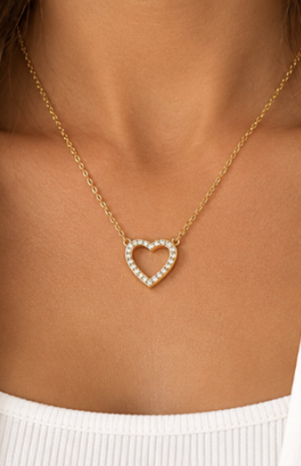 Luxe ketting - verguld - Stijlvolle ketting - Roestvrijstalen - hart hanger ketting -Cadeau Voor Vrouwen- cadeau -Valentijn - Liefde - Verrassing
