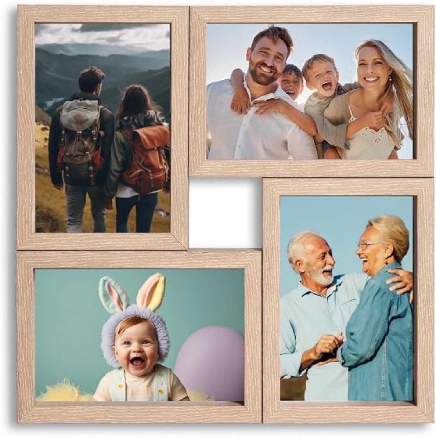 Sfeervol Fotolijst Collage Beige met 4 foto's (4 x 10x15cm) - Beige