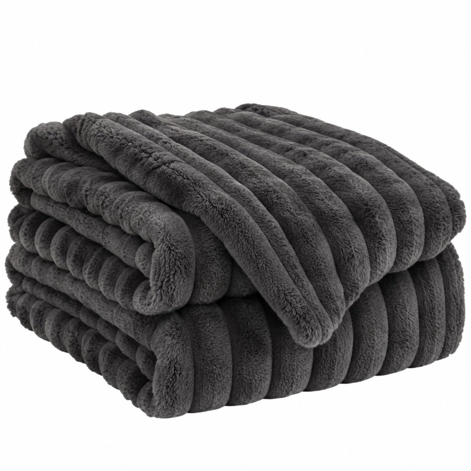 Nina’s Giftshop® Fleece Deken 180x200 cm – Fleece Plaid – Zachte Fleecedeken – Antraciet – Warme Deken – Woondeken – Plaid voor Bank & Bed – Kerstcadeau
