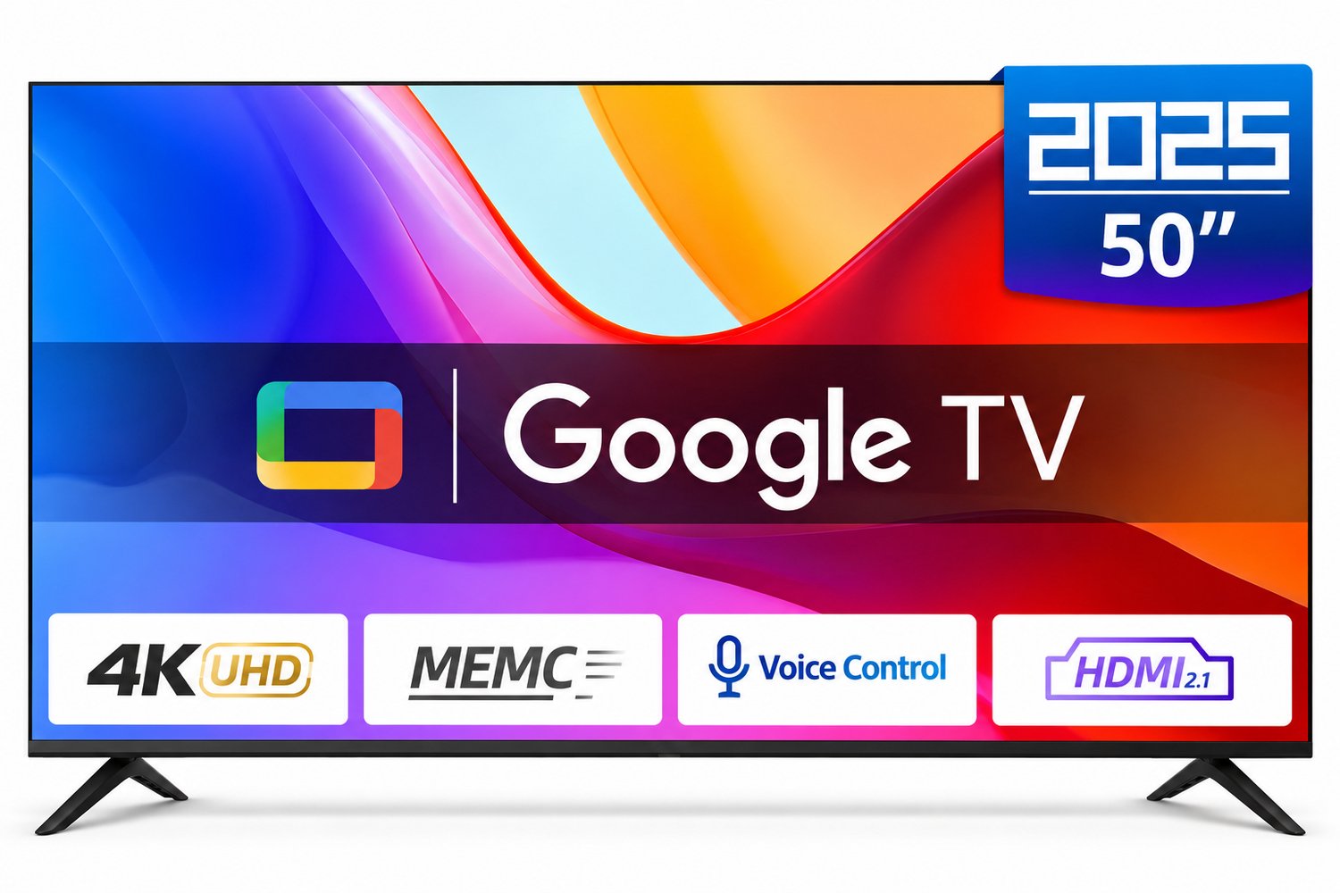 QLED Smart TV 50 Inch – 4K Ultra HD met HDR10, Google TV, 60Hz, HDMI 2.1 en Bluetooth 5.1