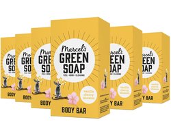Marcel's Green Soap Body bar Vanilla & Cherry Blossom - 6 x 150 gram
