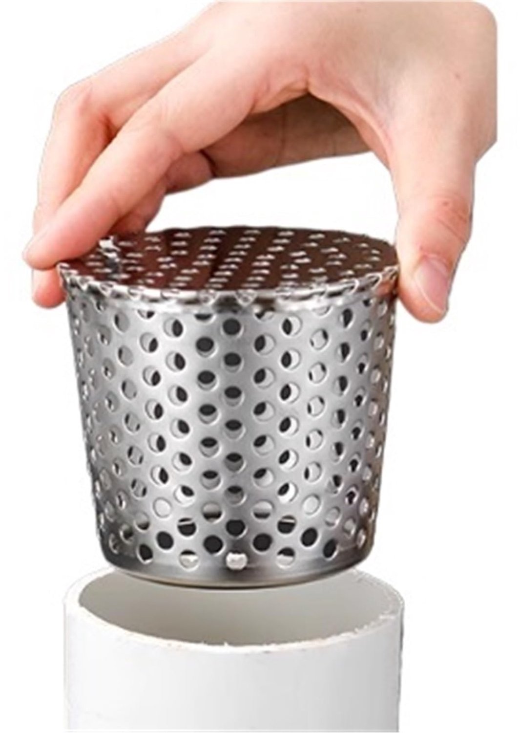 RVS Bladvanger - Bladscheider - Regenpijpfilter - Afvoerfilter voor Regenpijp en Dakgoot - Blad- en Vuilfilter - Tuin Terras Regenwaterafvoer - 50-63 mm - Zilver