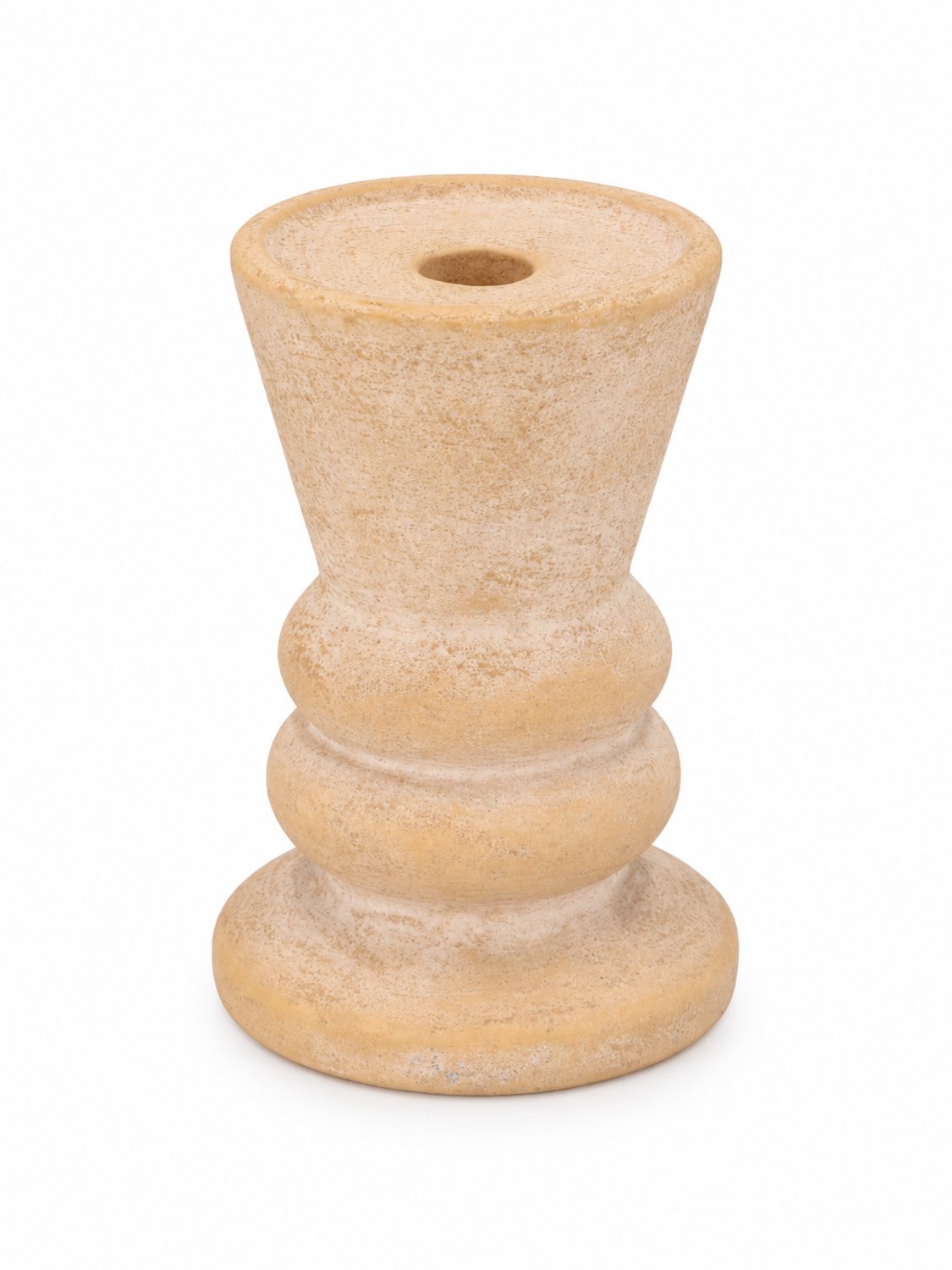 Daan Kromhout - Kaarsenhouder - Kandelaar - Florence - Goud - Wit - Keramiek - Cementlook - 10x16 cm
