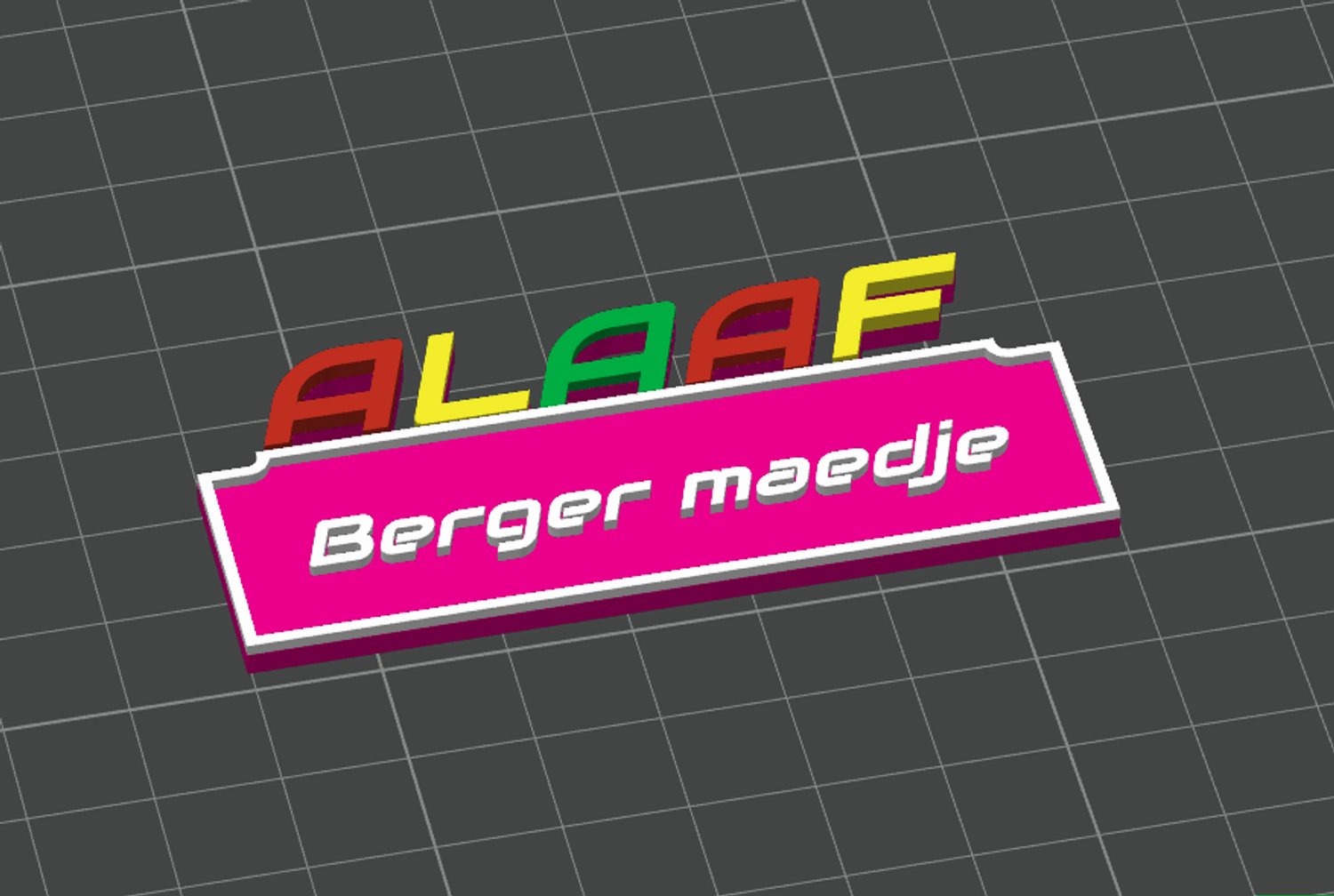 Naamspeldje ALAAF BERGER MAEDJE - 70X30X3MM