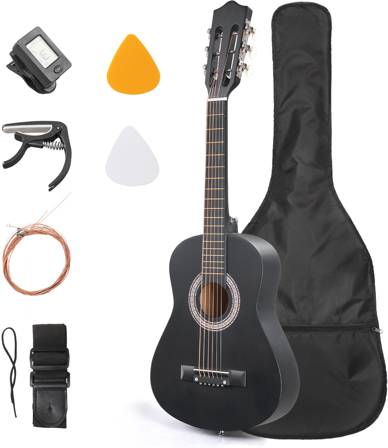 Akoestische gitaar 30 inch kind beginner massief hout AAA sparren palissander accessoires