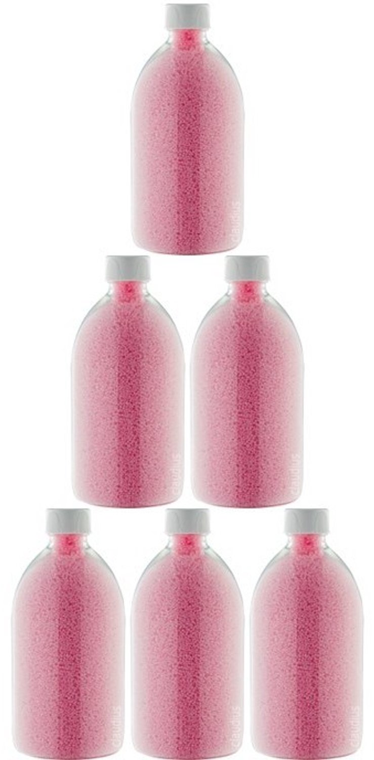 Claudius Badkaviaar Rozen - 400 gram - Fles met witte dop - set van 6 stuks - bad parels voor in bad