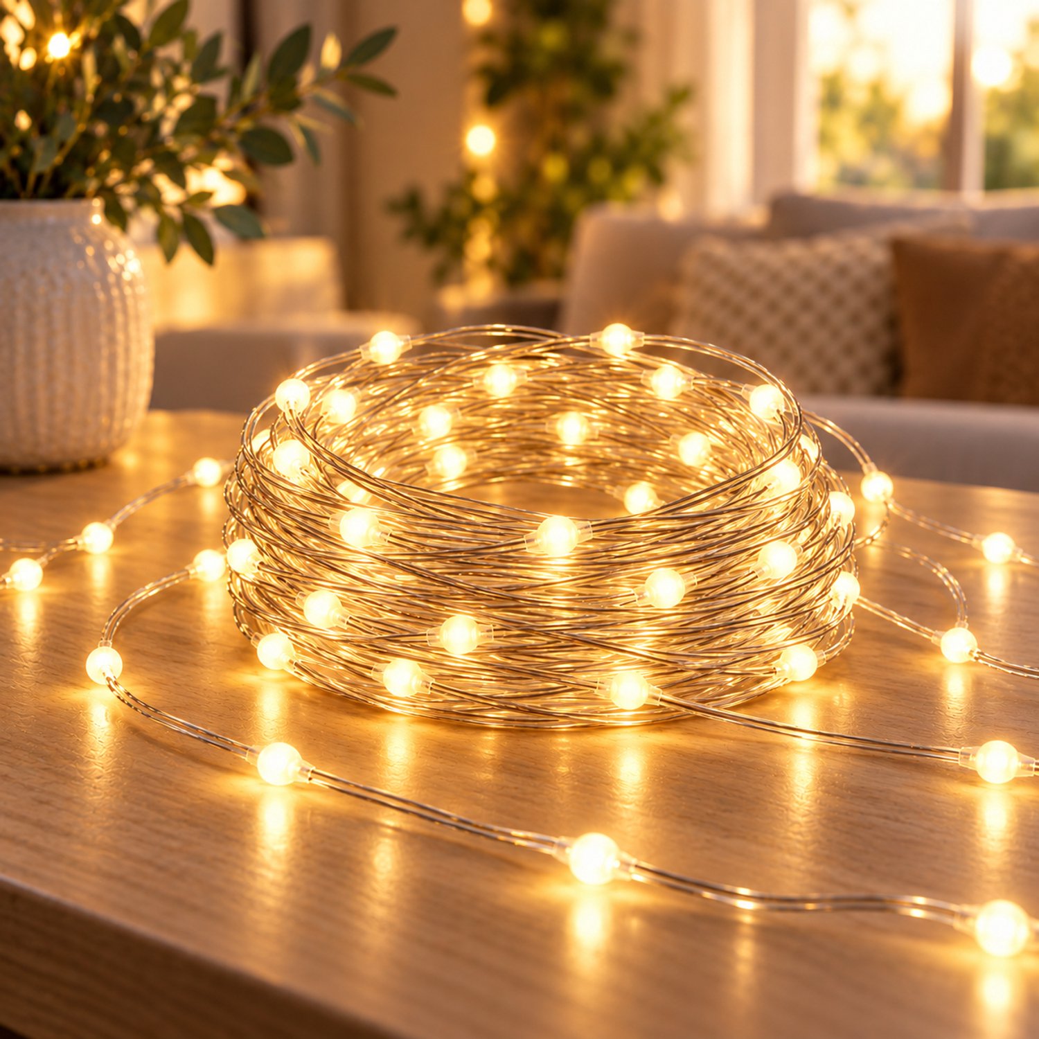 Lapamax Kerstverlichting Buiten 200 LED 20 m - Fairy Lights met Stekker & IP44 Adapter - Lichtsnoer Buiten met 8 Lichtstanden & Geheugenfunctie - Lichtslinger en Tuinverlichting voor Kerstboom, Balkon & Terras - Warm Wit