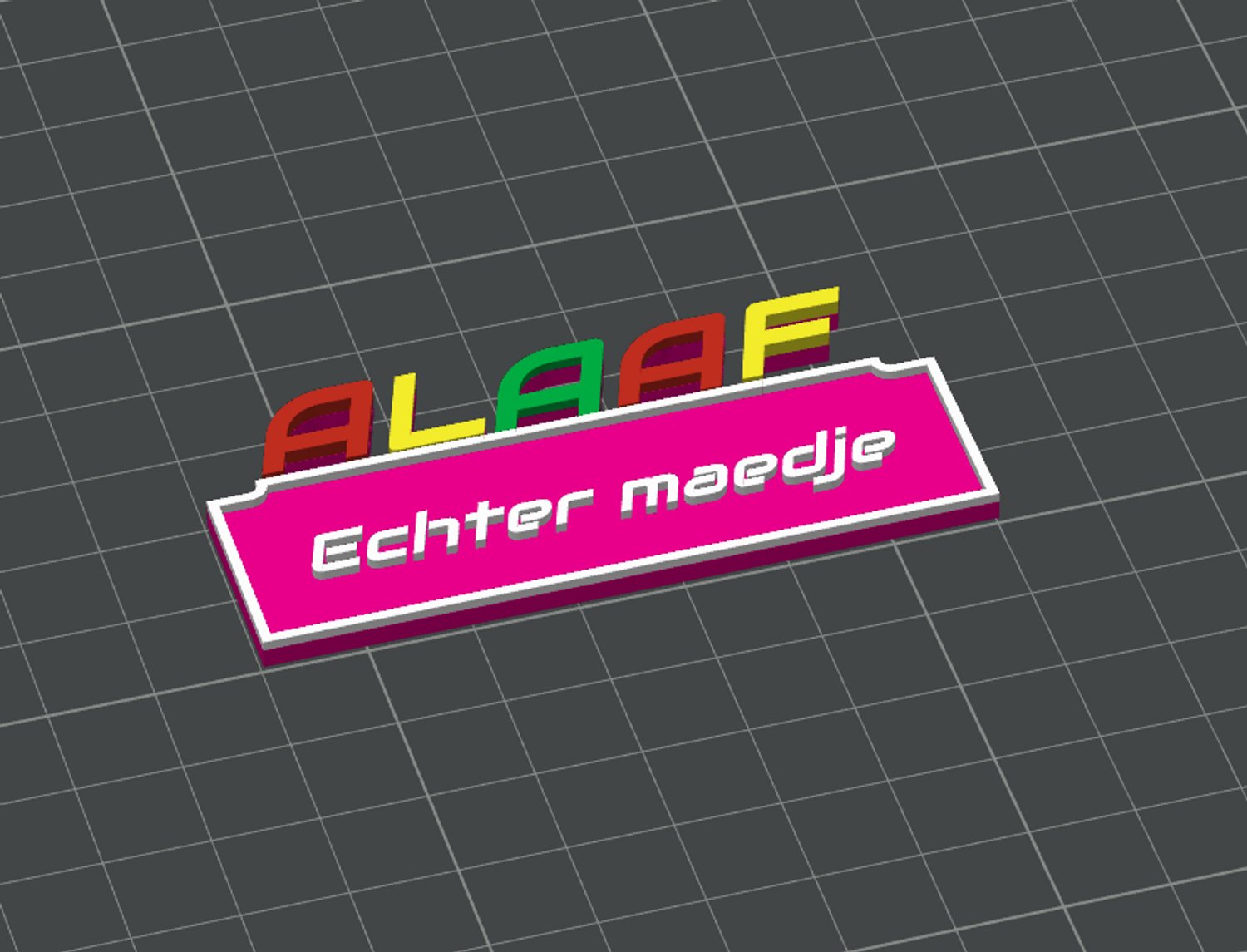 Naamspeldje ALAAF ECHTER MAEDJE - 70X30X3MM