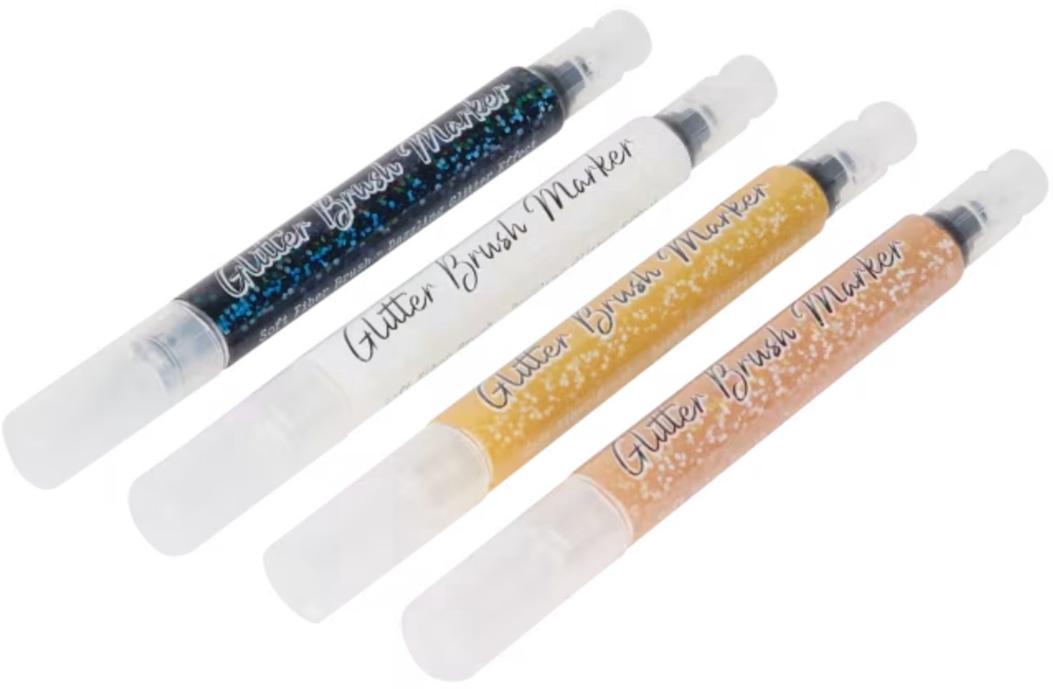 DécoTime glitter penseelmarkers 4 Stuks - Inkt op waterbasis - Pen